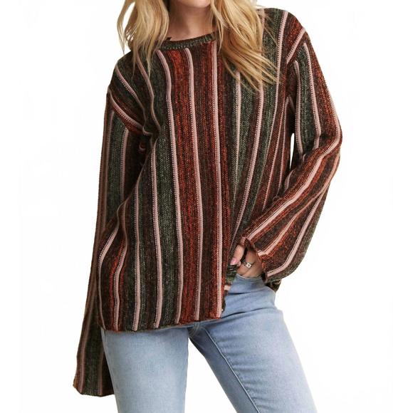 ADORA Frayed Edge Stripe Sweater